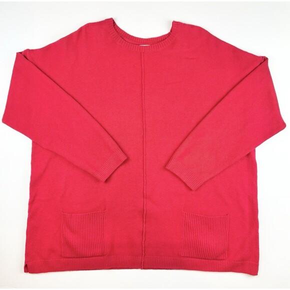 J. Jill Red Long Sleeve Oversized Warm Comfy Sweater Pockets Size XL Tall - Picture 1 of 8